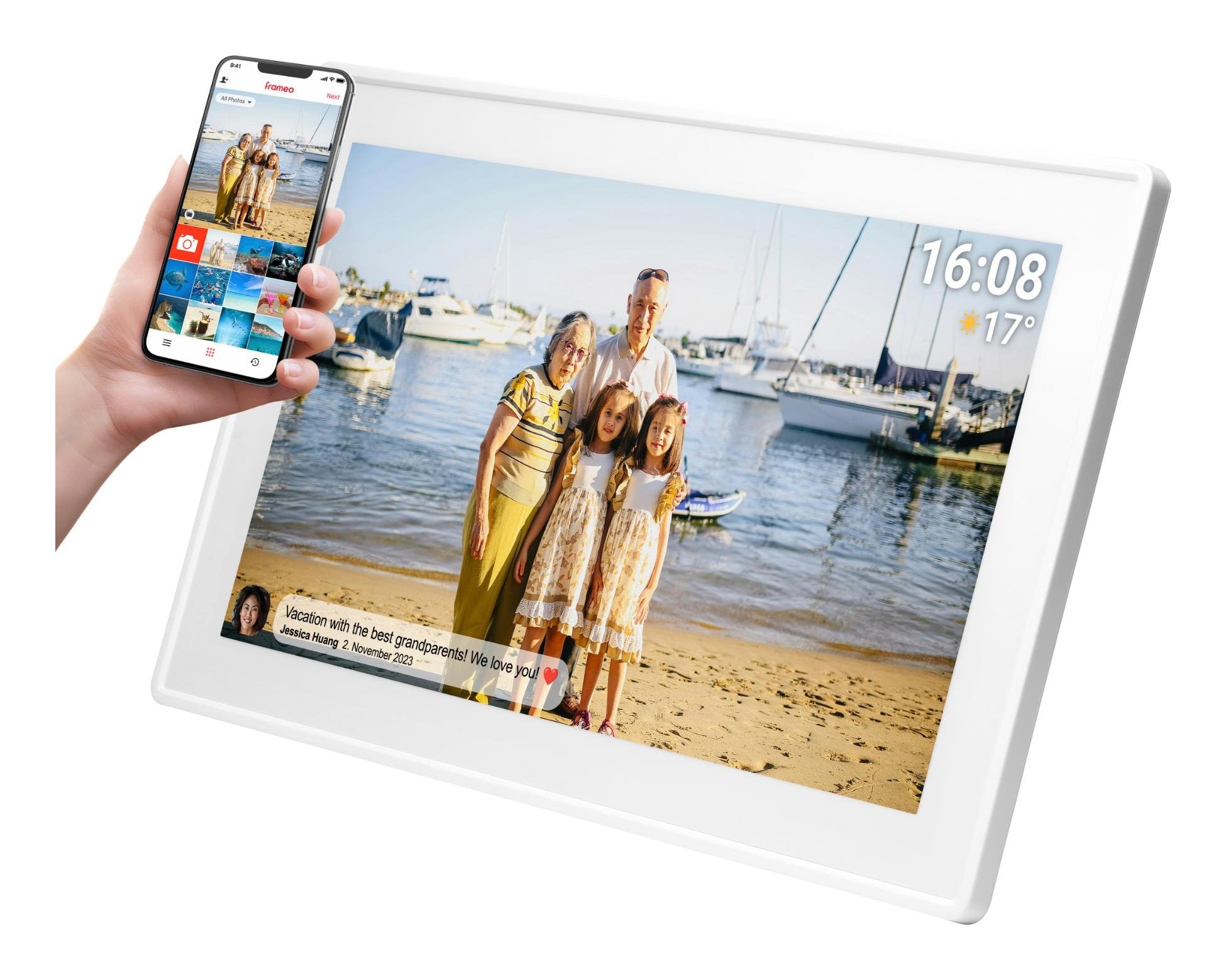 Marco Fotográfico Denver Pff-1515w Digital Blanco 39,6 Cm (15.6") Pantalla Táctil Wifi