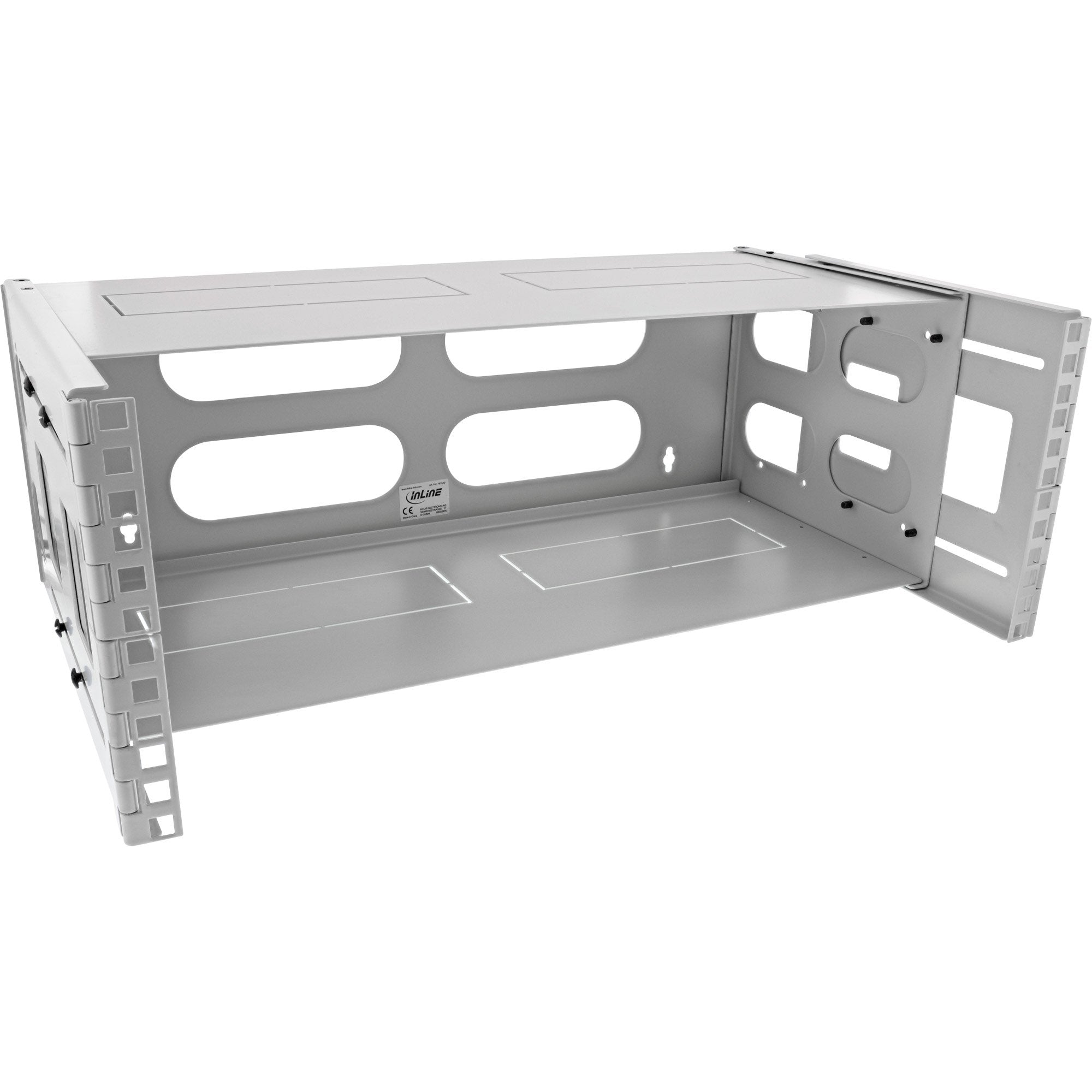 Rack Plegable Inline De 19", 4u, 24-40 Cm De Profundidad, Con Tapa, Gris