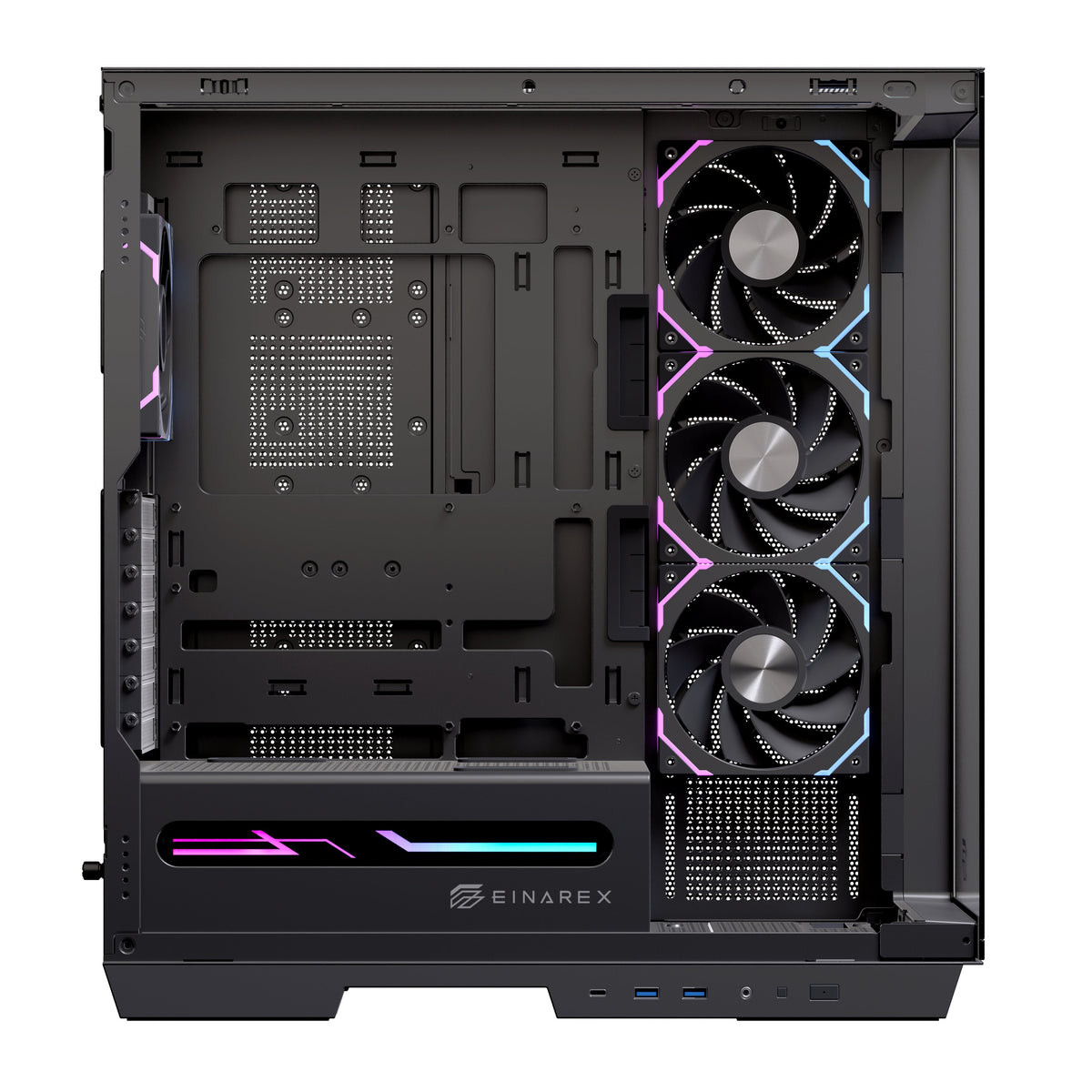Caja Pc Atx Semitorre Einarex Z1k Rgb C-Templado Negra Excs-Ze-10kr-B