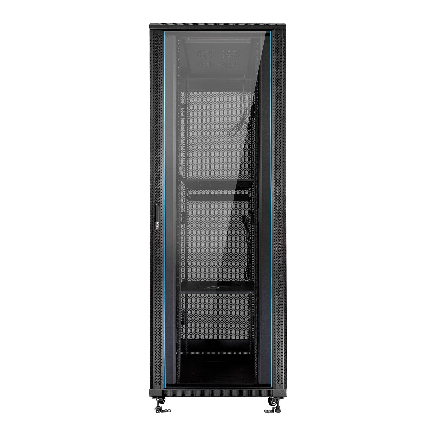 Armario Suelo 42u Ai6642 Aiten Data Pta Crist 600x600x2055 2f 4v 2l 1b 2cl 4r F8