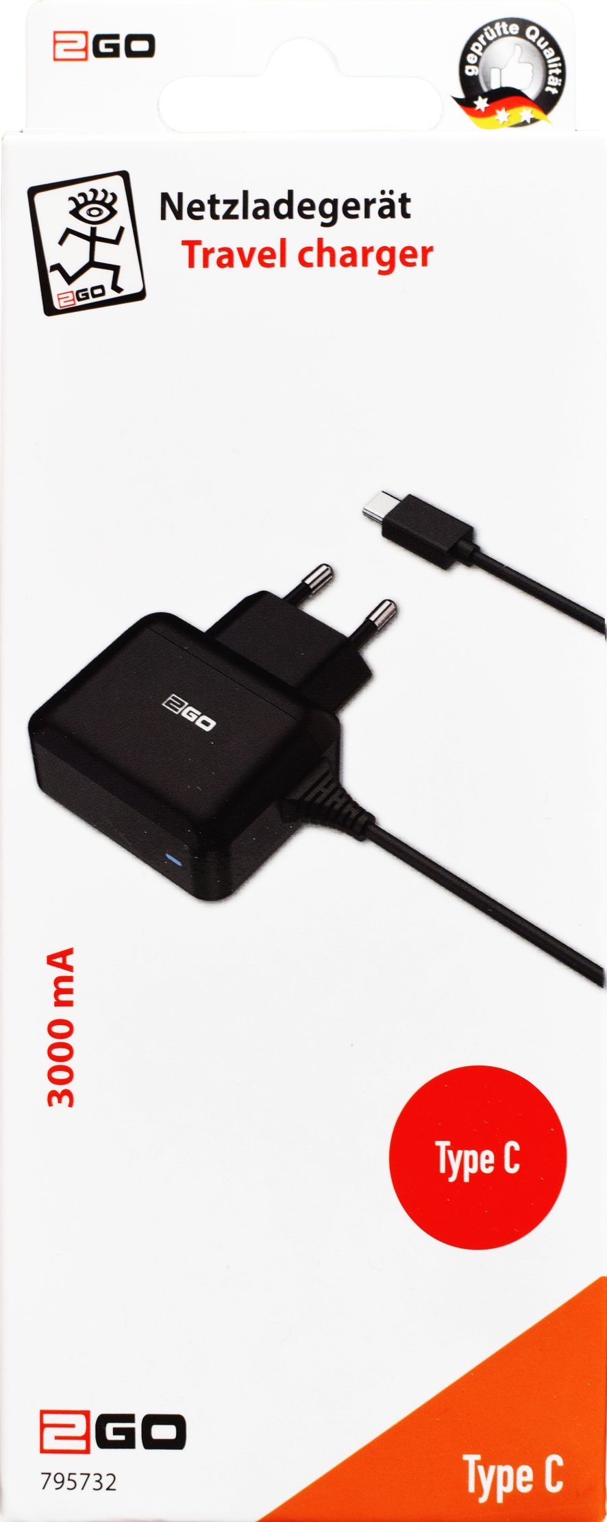 Cargador De Pared 2go 100v-240v - Negro Usb Type-C 3.1