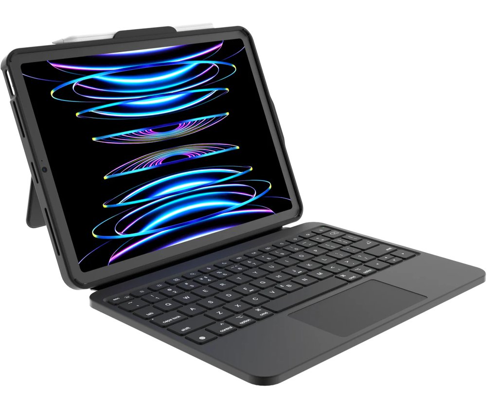 Deqster Tastaturhülle Prime Keyboard Para Ipad Air 13" (M2 / M3) Plug And Go Über Usb-C, Spritzwassergeschütztes Design, 2x Usb-C-Conexiones, Stifthalt