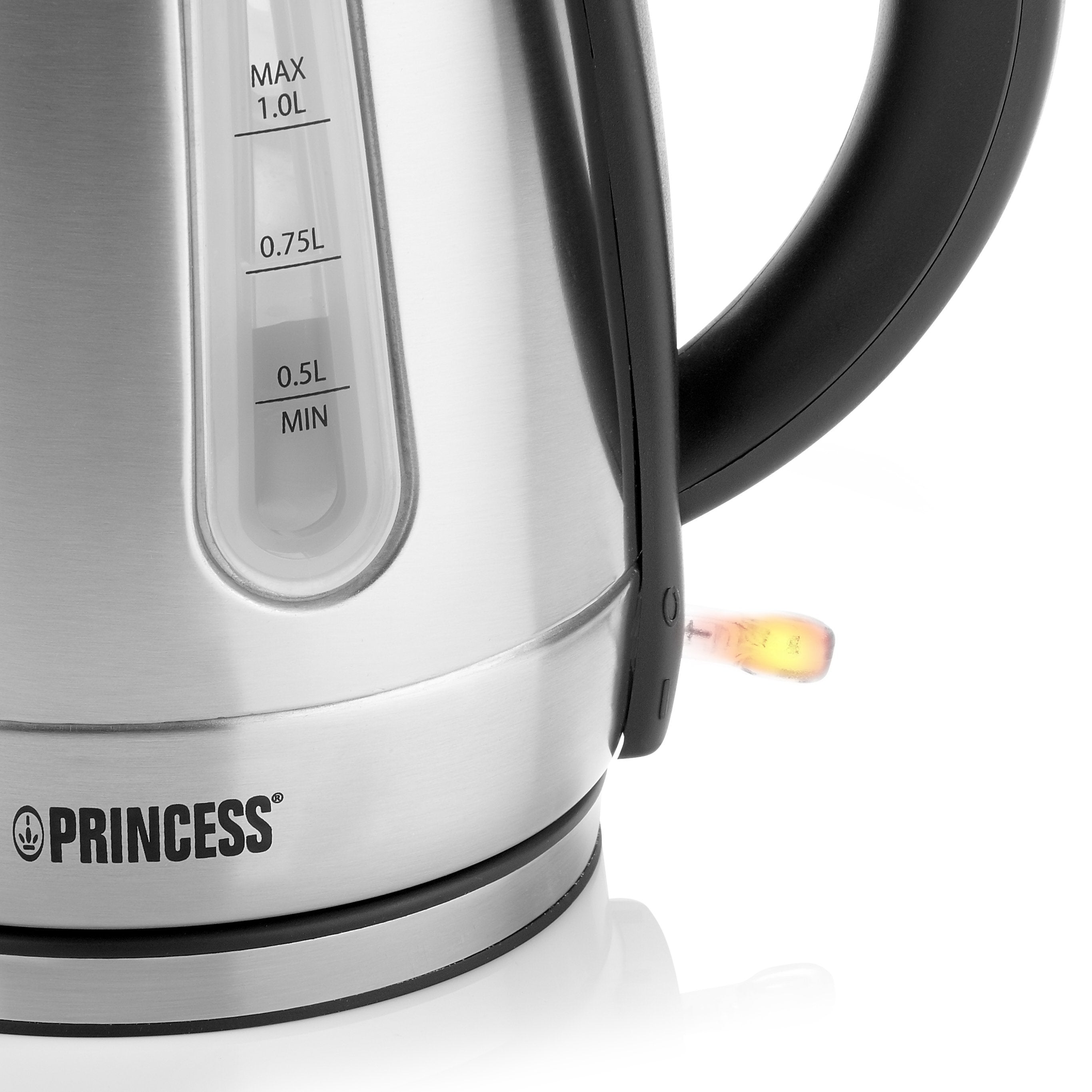EAN 8713016049957 - Princess 236023 tetera eléctrica 1 L 2200 W Negro, Acero inoxidable imagen 5