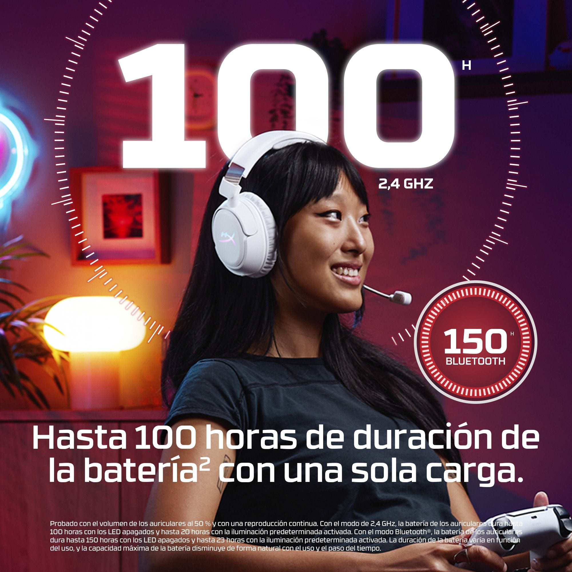 EAN 0198990148328 - HyperX Cloud Flight 2 Inalámbrico Diadema Juego Bluetooth Blanco imagen 8