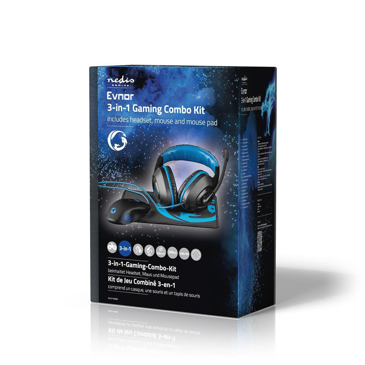 EAN 5412810315253 - Nedis GCK31100BK teclado Ratón incluido Juego Negro, Azul imagen 9