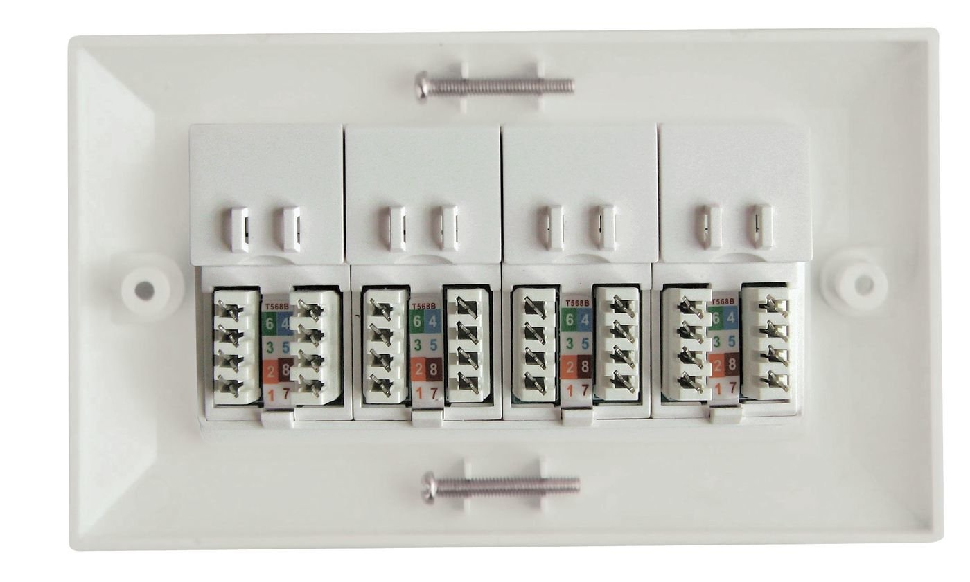 Lanview Lvn126188uk-4 Caja De Tomacorriente Rj-45 Blanco