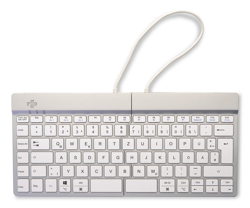 Teclado Alemán R-Go Diseño Split Break De Bluetooth Blanco