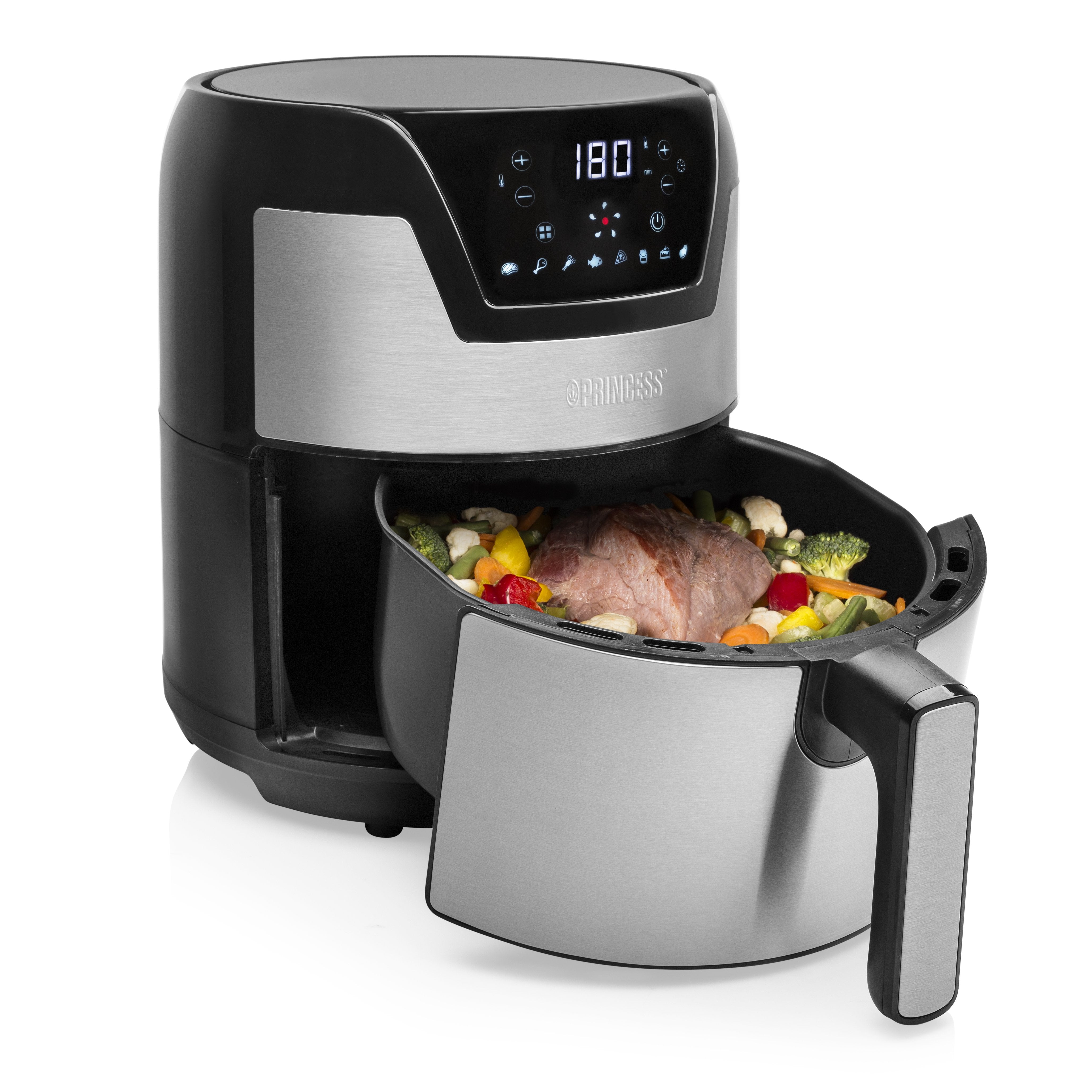 EAN 8713016091475 - Princess 182026 Sencillo 4,5 L Independiente 1500 W Freidora de aire caliente Plata imagen 9