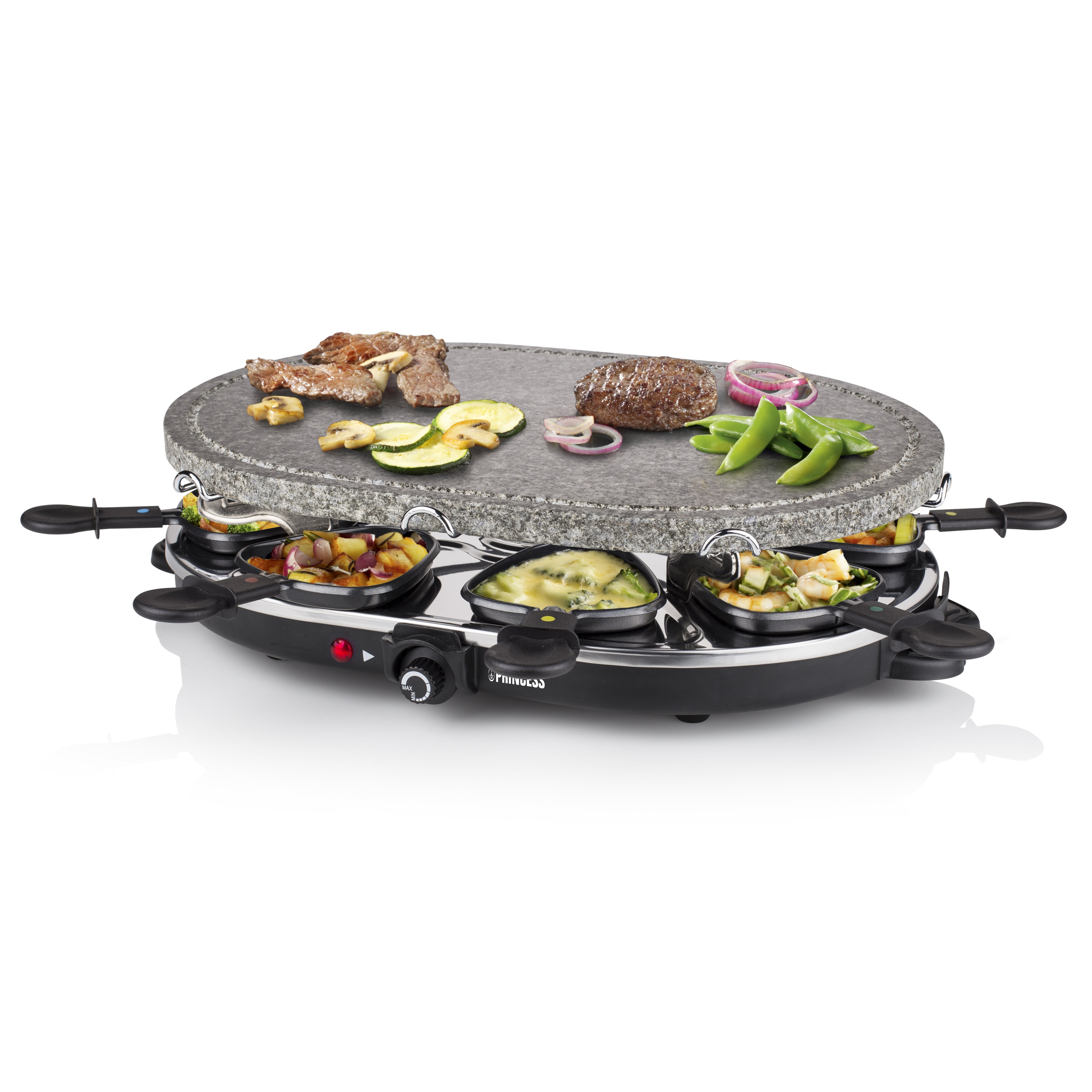 Parrilla Princess Stone 8 Oval & Raclette 162720 1200w Tamaño 43*30cm
