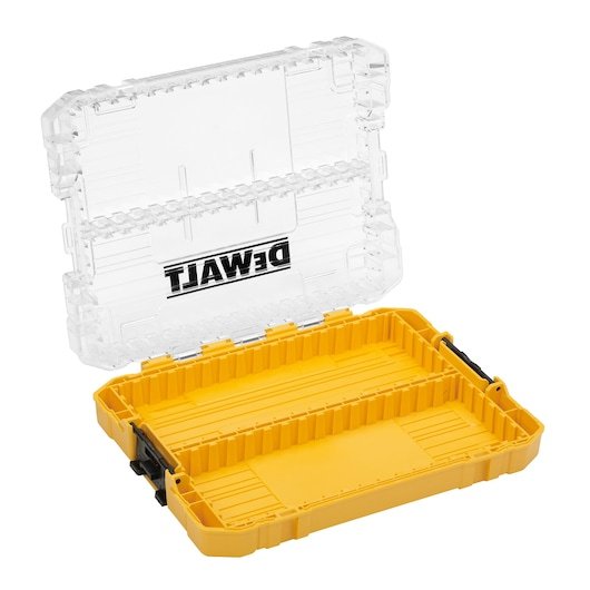 Maleta Dewalt Toughcase Mediana Amarilla, Vacía, Con Soportes Y Cajas A Granel