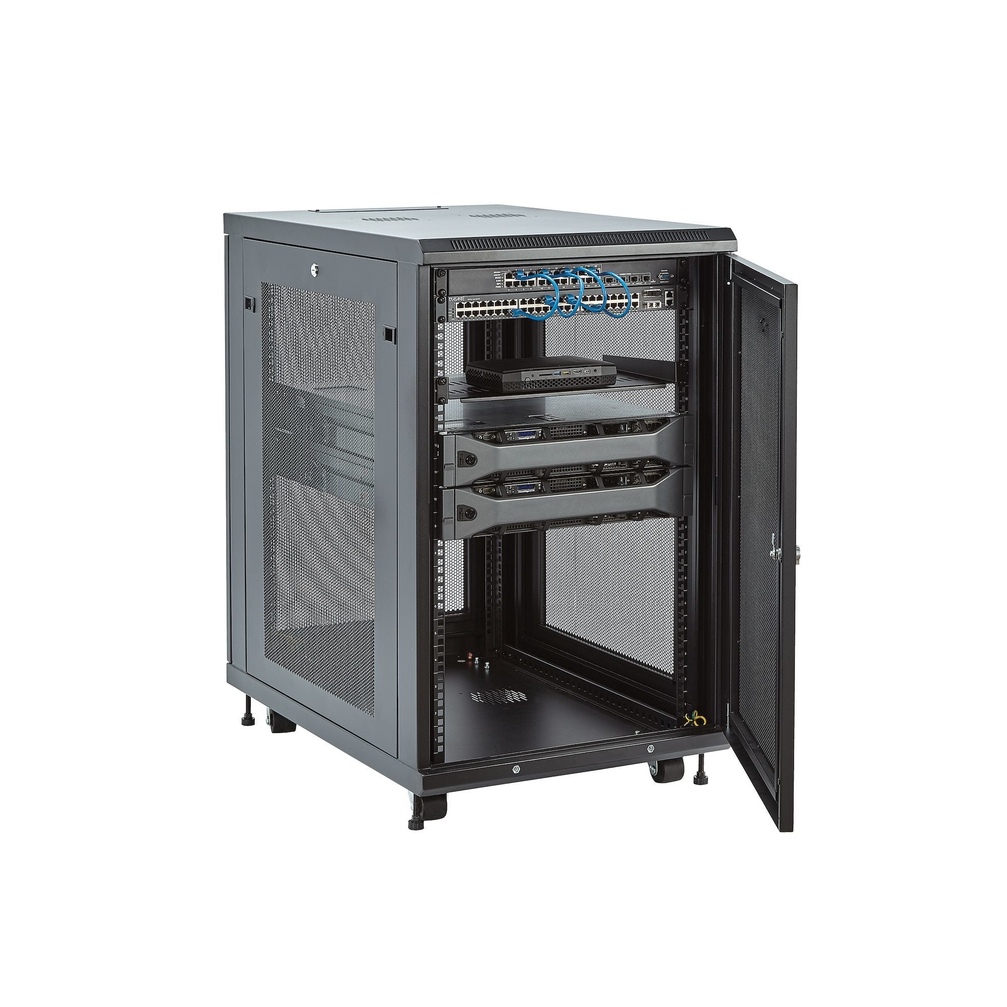 EAN 0065030870238 - StarTech.com RK1833BKM armario rack Rack o bastidor independiente Negro imagen 3