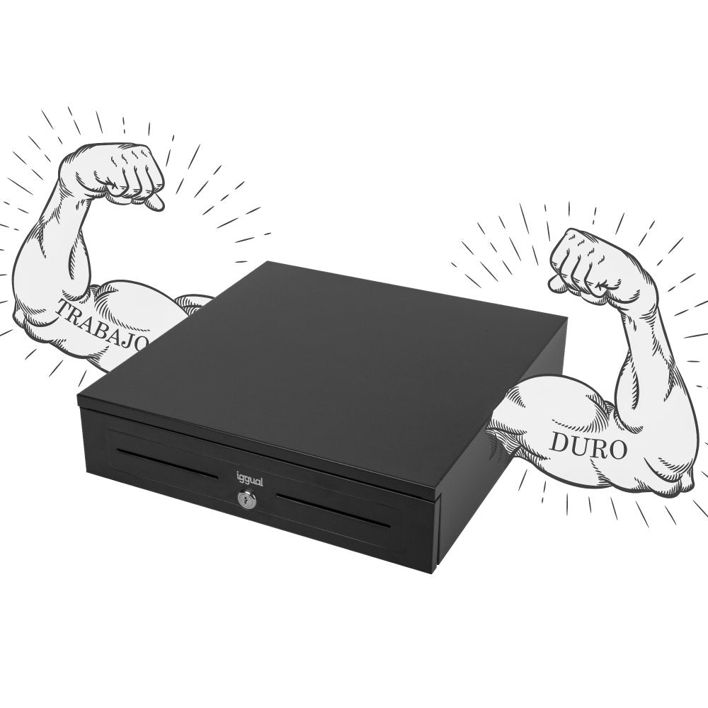 Iggual Cajón Portamonedas Iron-Hd 41cm 5+8 Negro