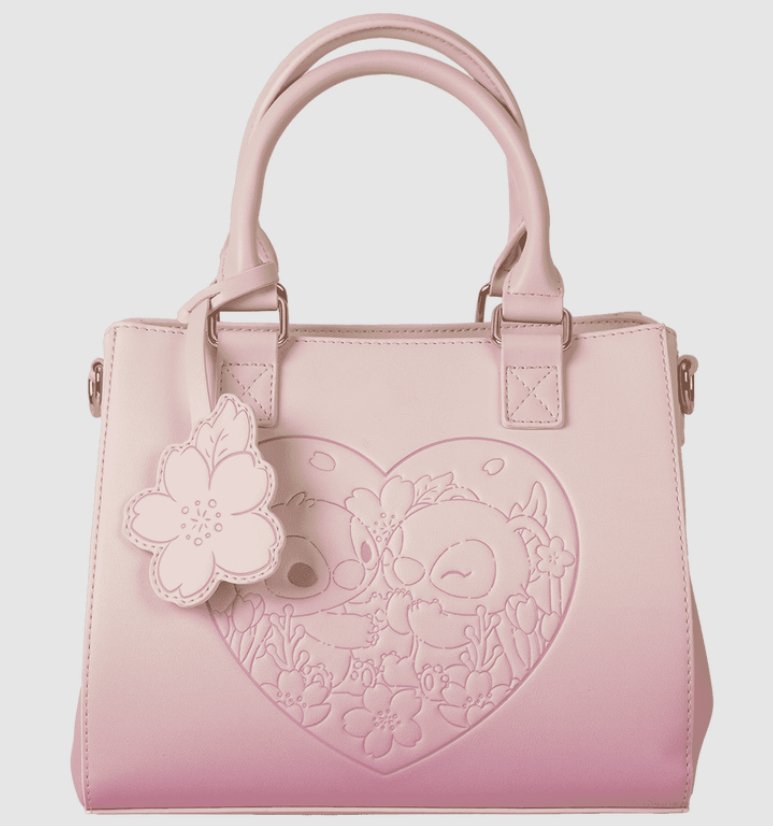 EAN 0671803539884 - Loungefly Stitch & Angel Cherry Blossom Heart Poliuretano (PU) Rosa Chica Bandolera imagen 1
