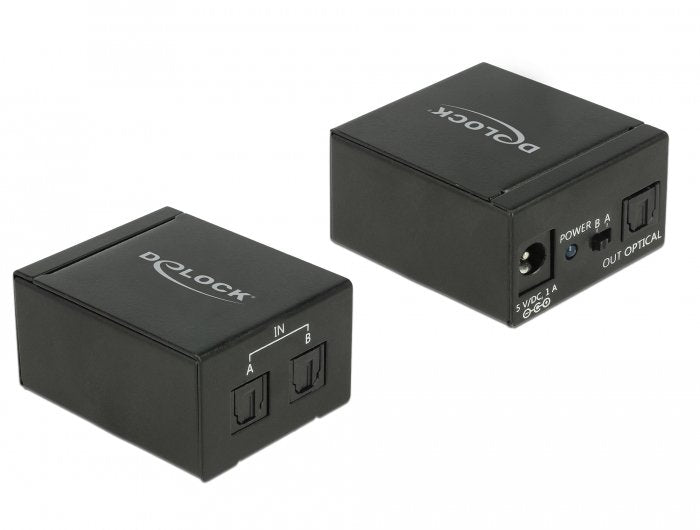 Delock Switch 2x Toslink En> 1x Toslink Out Negro 18767