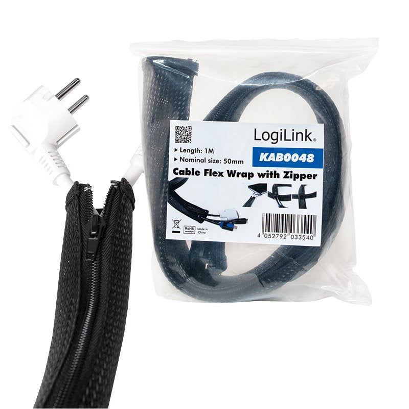 Logilink Kab0048 - Protección De Cable Flexible Con Cremallera 1m