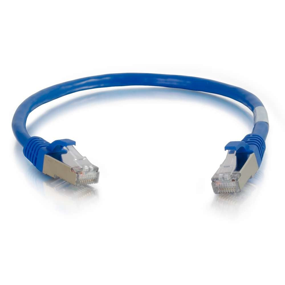 C2g Cat6a Booted Shielded (Stp) Network Patch Cable Cable De Interconexión Rj-45 (M) A Rj-45 (M) 20 M Stp Cat 6a Moldeado Sin Enganches Trenzado Azul