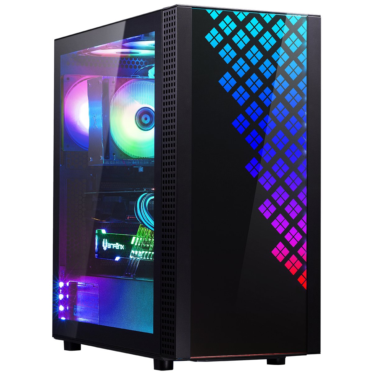 Caja Pc Bitfenix E-Atx Dawn Rgb Tempered Glass Black