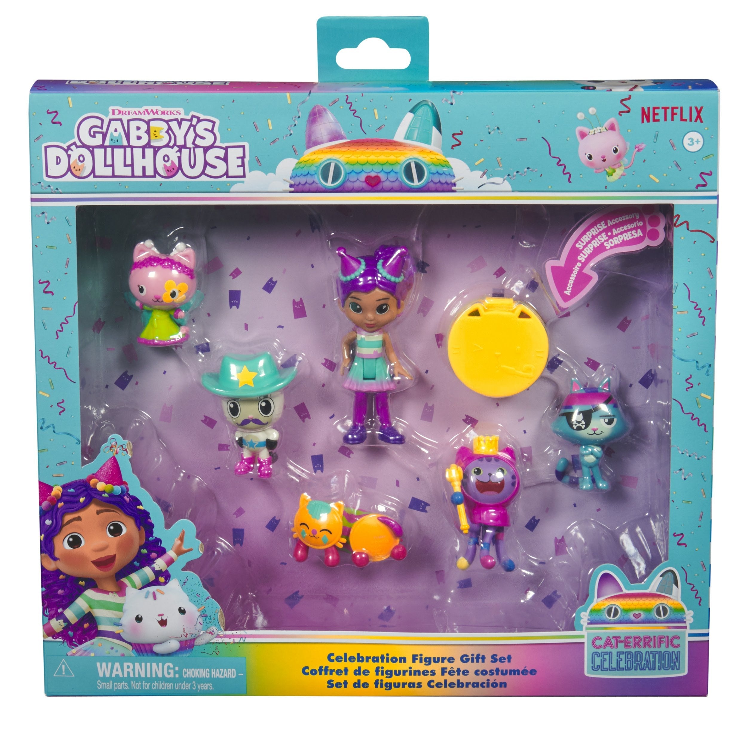 Casa De Muñecas De Spin Master Gabby: Set De Regalo Con Figuras De Fiesta, Figura De Juguete 6069603