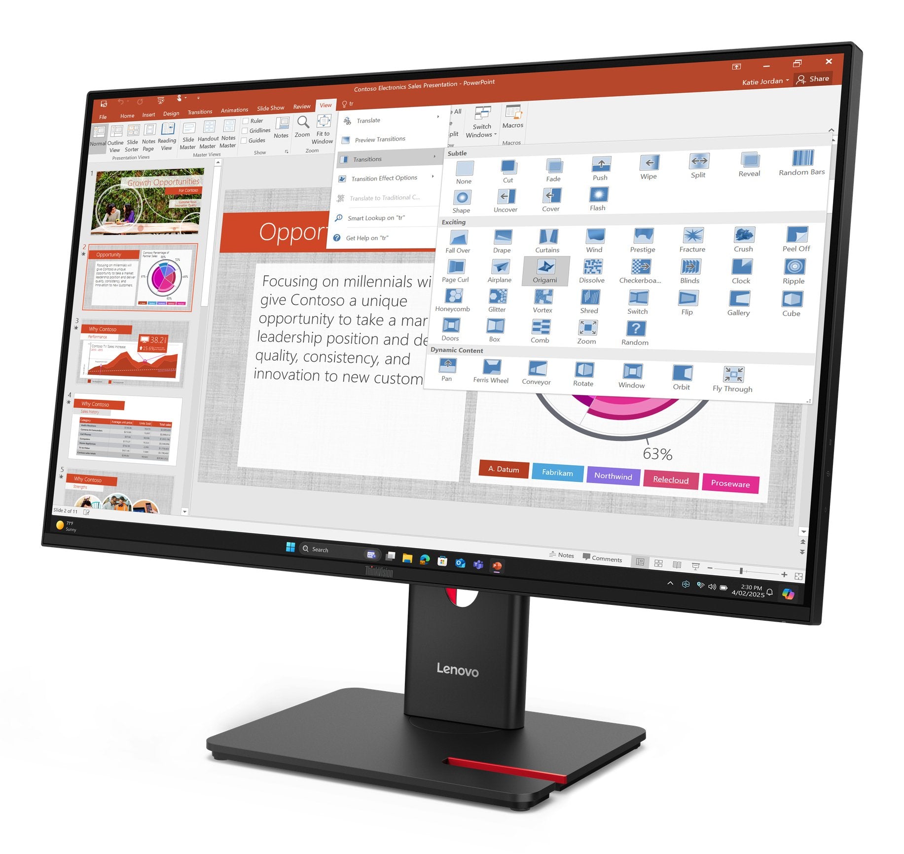 EAN 0198155815652 - Lenovo ThinkVision T27-40 pantalla para PC 68,6 cm (27") 1920 x 1080 Pixeles Full HD LED Negro imagen 2