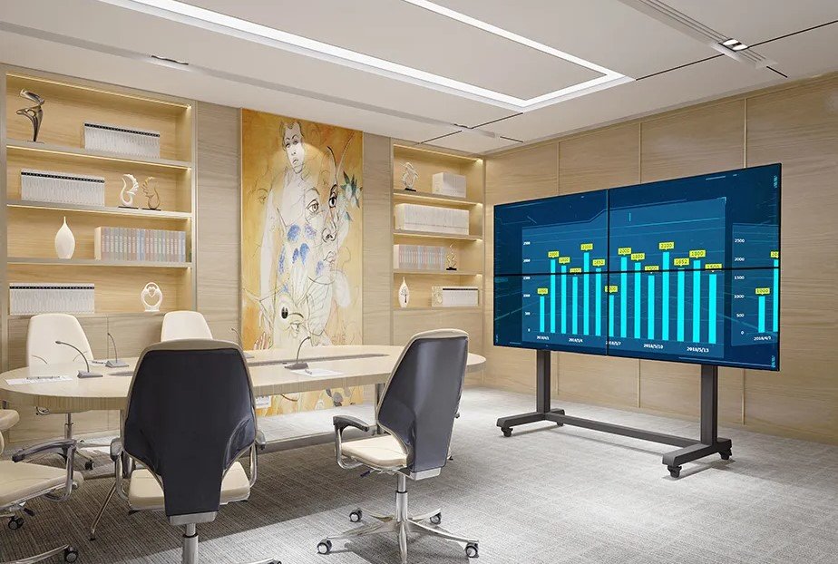 Mobile Videowall Floor Wheel Base For 32-65" Screen Black