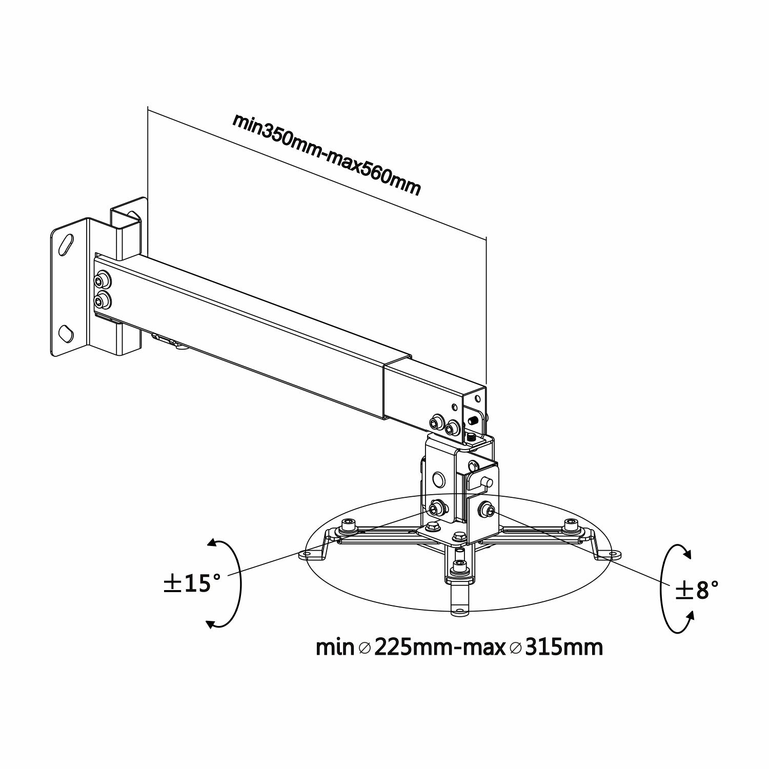 EAN 8436574703467 - AISENS CWP01TSE-047 montaje para projector Techo/pared Negro imagen 7