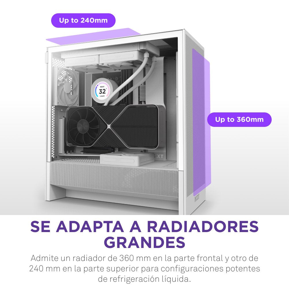 EAN 5056547205847 - NZXT H5 Flow Midi Tower Blanco imagen 8