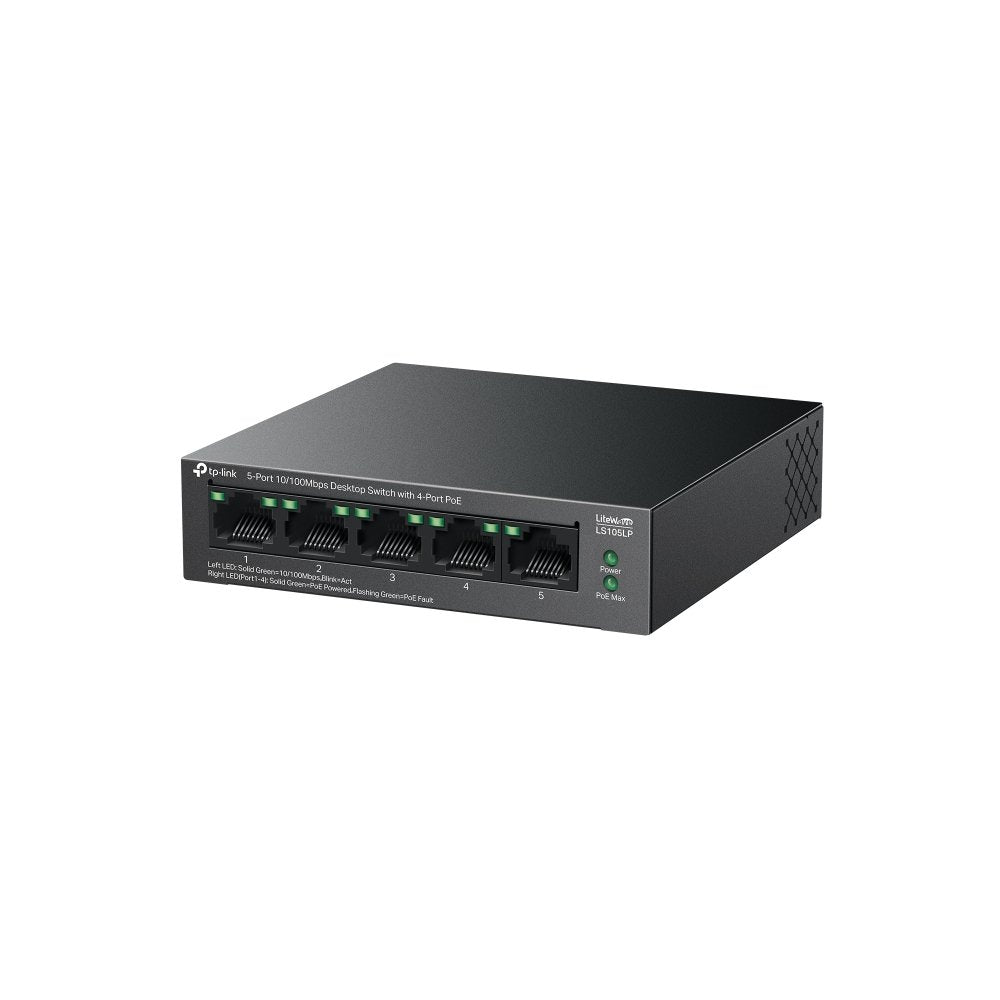 Switch No Gestionable Tp-Link Ls105lp Litewave 5p 10/100 4p Poe+ Sobremesa Carcasa Metal No Rack