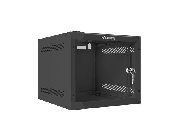Lanberg Armario Rack 10 Montaje Pared 4u / 280x310 Para Autoarmas (Paquete Plano) Con Puerta De Cristal Black Lanberg