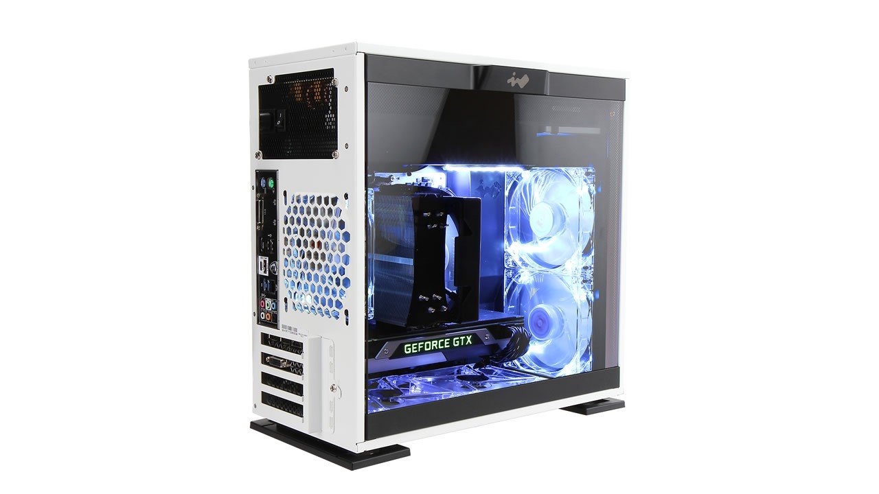 Caja Pc In Win Torre Micro Atx 301 Blanco Frontal Azul/Lateral Cristal Templado 3mm 1acfai--000060