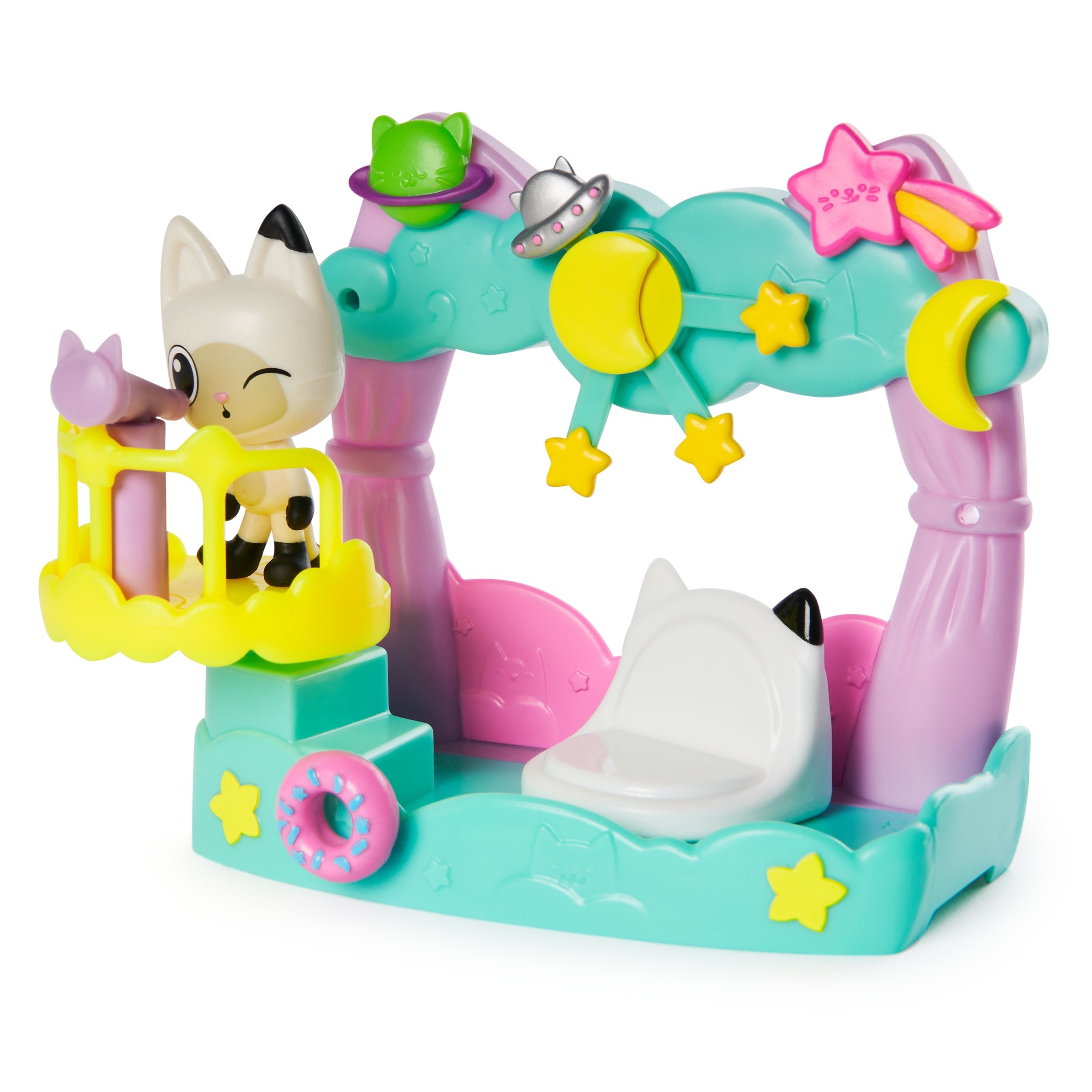 Casa De Muñecas De Spin Master Gabby: Juego Con Balcón, Figura De Juguete Pandy Paws Starry Sky 6071360