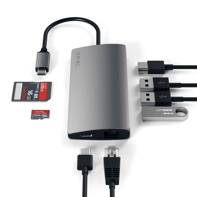 EAN 0879961007140 - Satechi Multi-Port Adapter V2 Dock st. USB 3.2 Gen 1 (3.1 Gen 1) Type-C Gris imagen 4