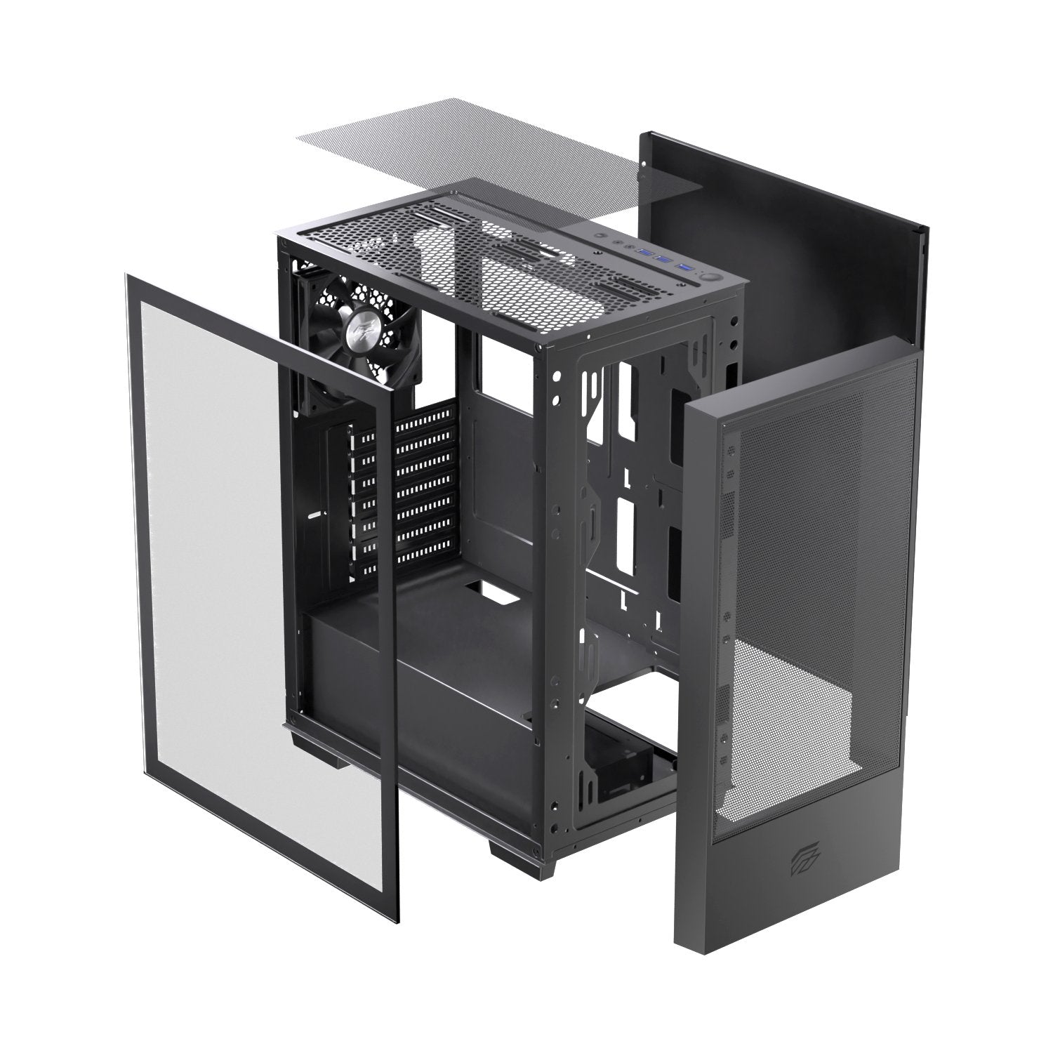 Caja Atx Semitorre Einarex P100 Core Negra Excs-Pl-100c-B