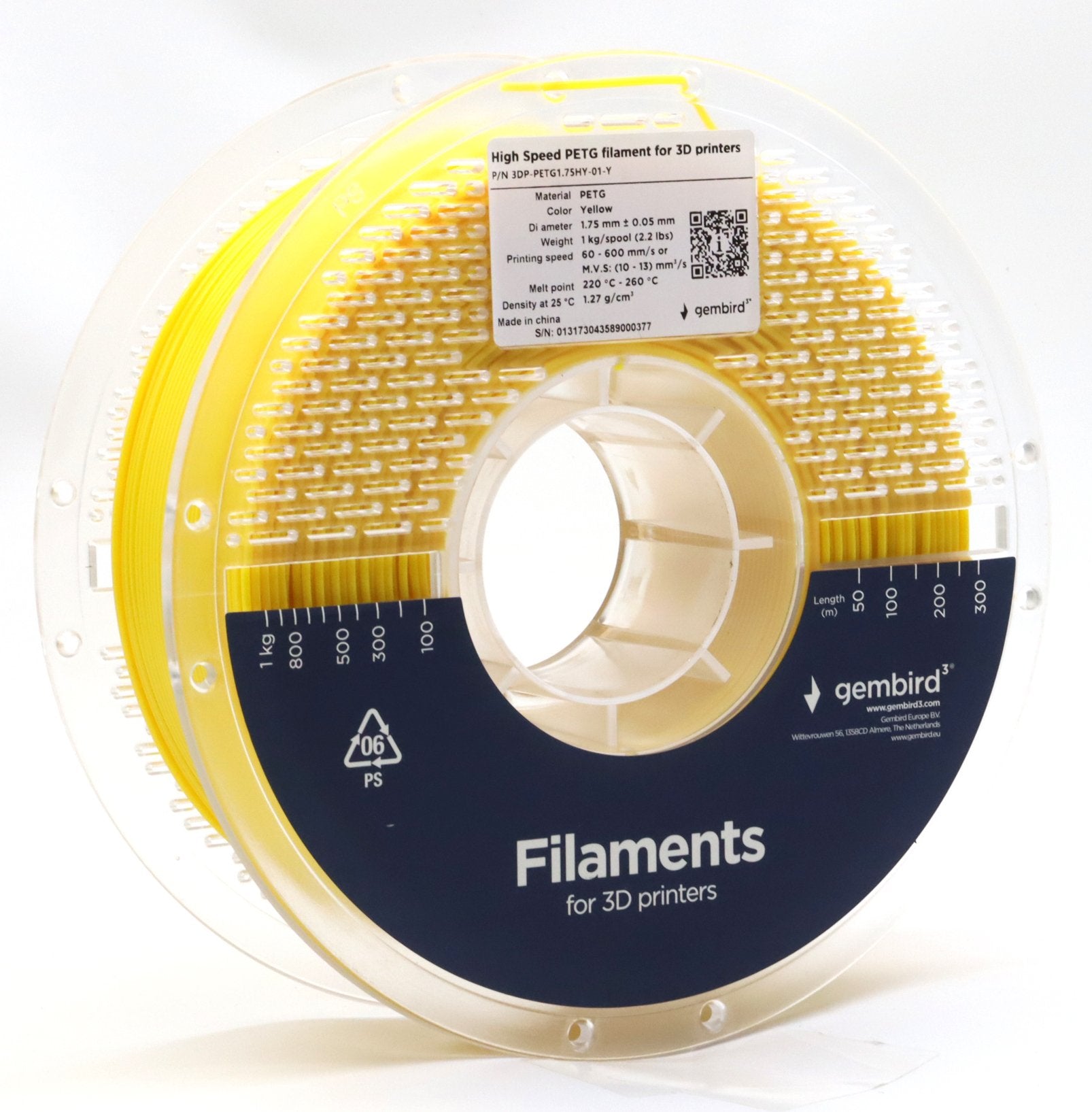 EAN 8716309131735 - Gembird 3DP-PETG1.75HY-01-Y material de impresión 3d Polietileno tereftalato glico (PETG) Amarillo 1 kg imagen 2