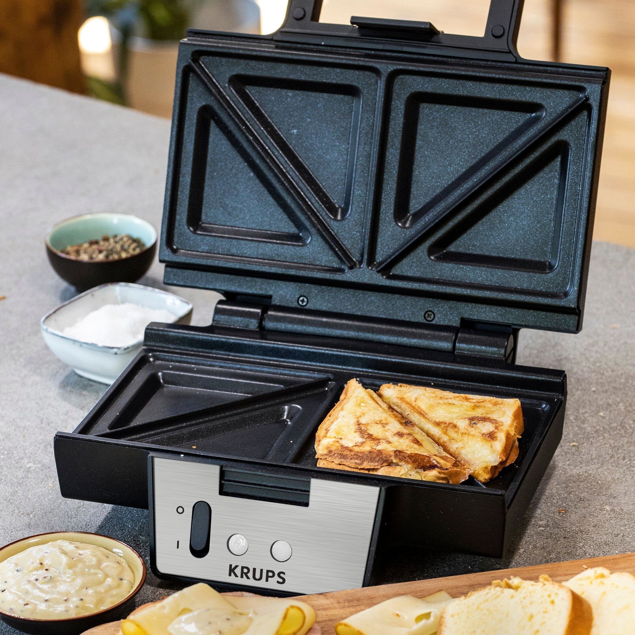 Krups Fdk453 Sandwichera 930 W , Acero Inoxidable Negro