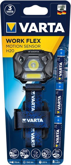 Varta Linterna Frontal Flex Sensor De Movimiento Mano H20 Faro