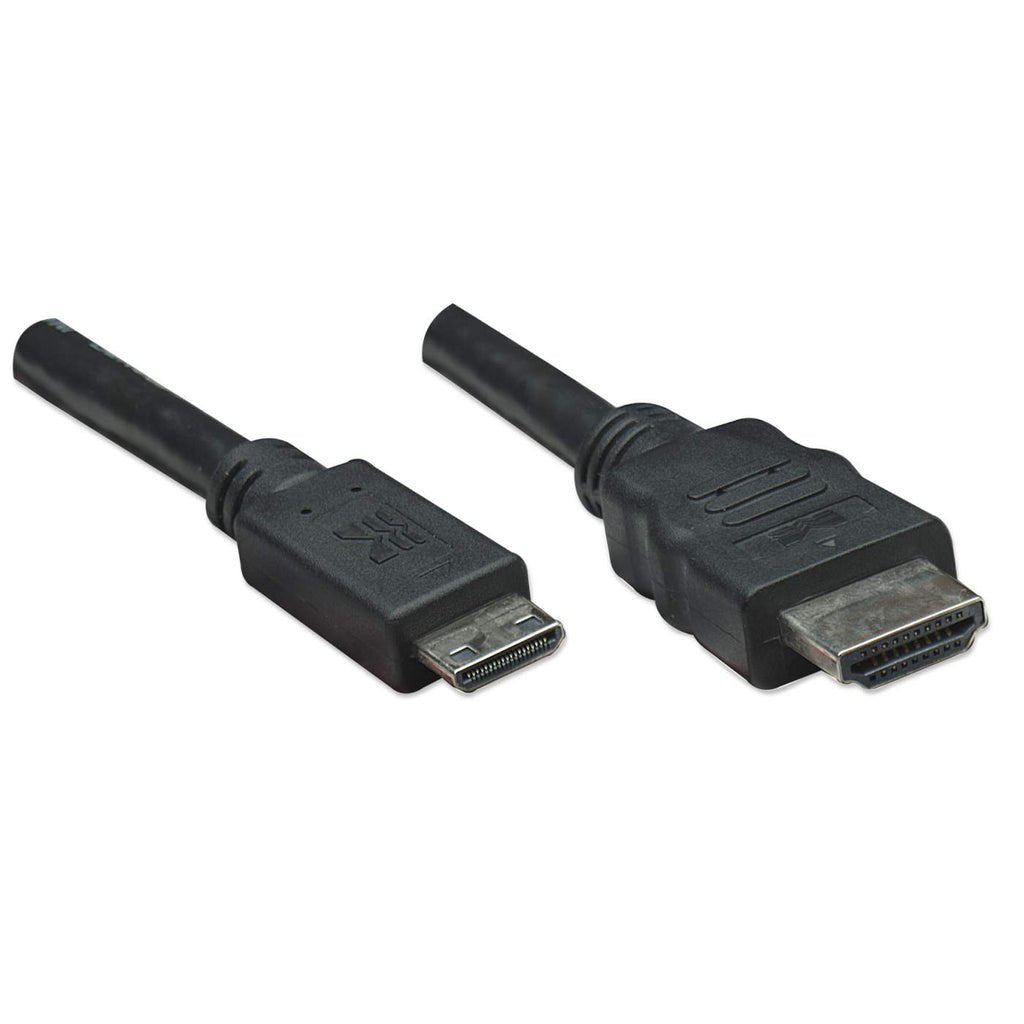 Manhattan Cable Hdmi De Alta Velocidad 3d, Mini Hdmi Macho A Hdmi Macho, Blindado, Negro, 1.8 M