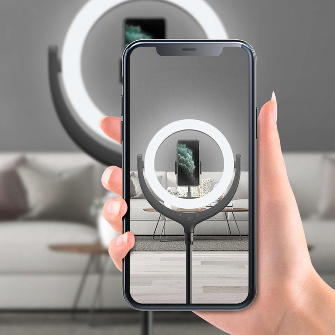 Soporte De Escritorio Para Transmisión En Vivo Con Anillo 12