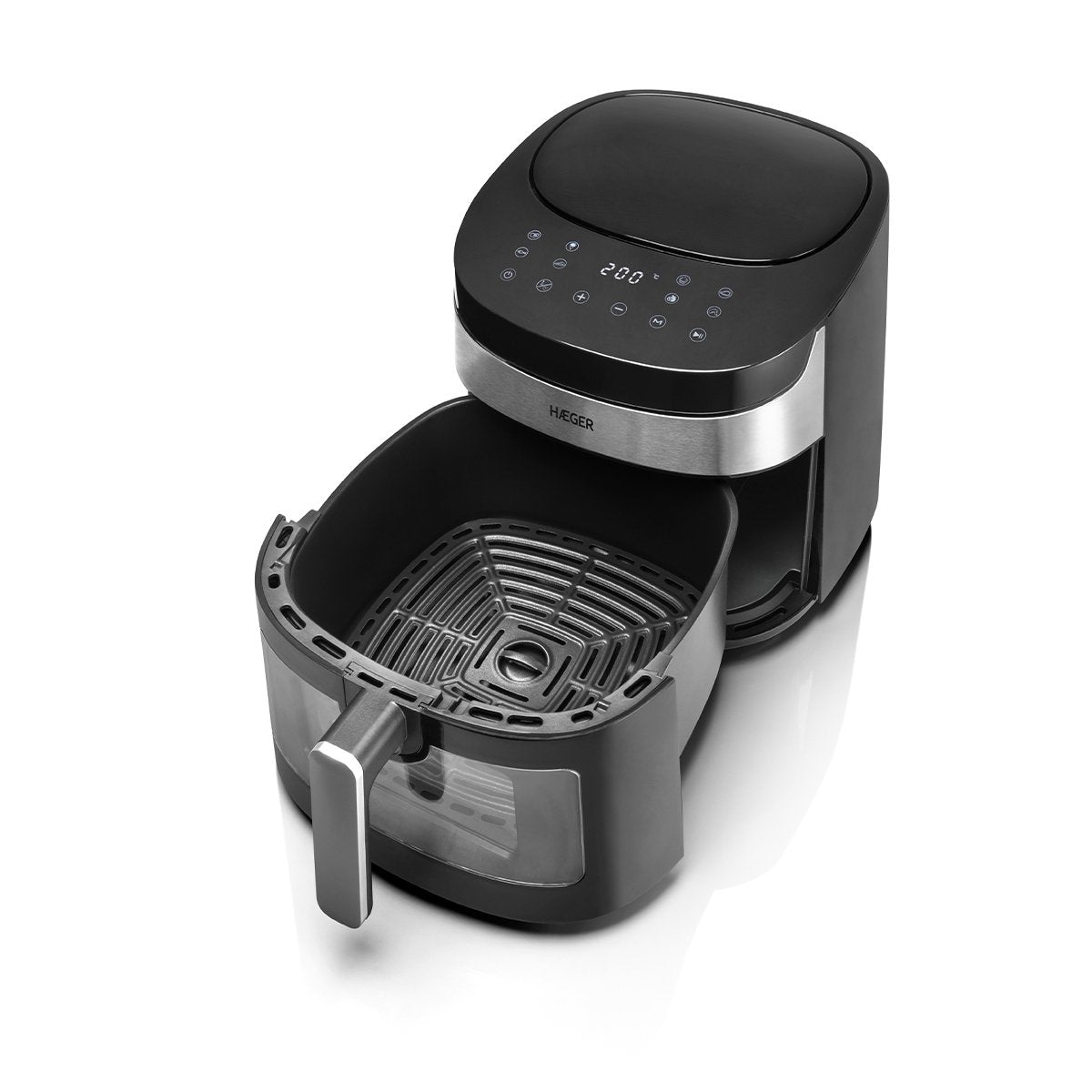 EAN 5608475034381 - Haeger AF-D80.008A freidora Sencillo 8 L Independiente 1800 W Freidora de aire caliente Negro, Plata imagen 3