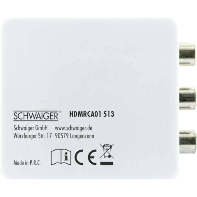 Schwaiger Hdmrca01 513 Conversor De Vídeo Con Escalador 1920 X 1080 Pixeles Av A Hdmi