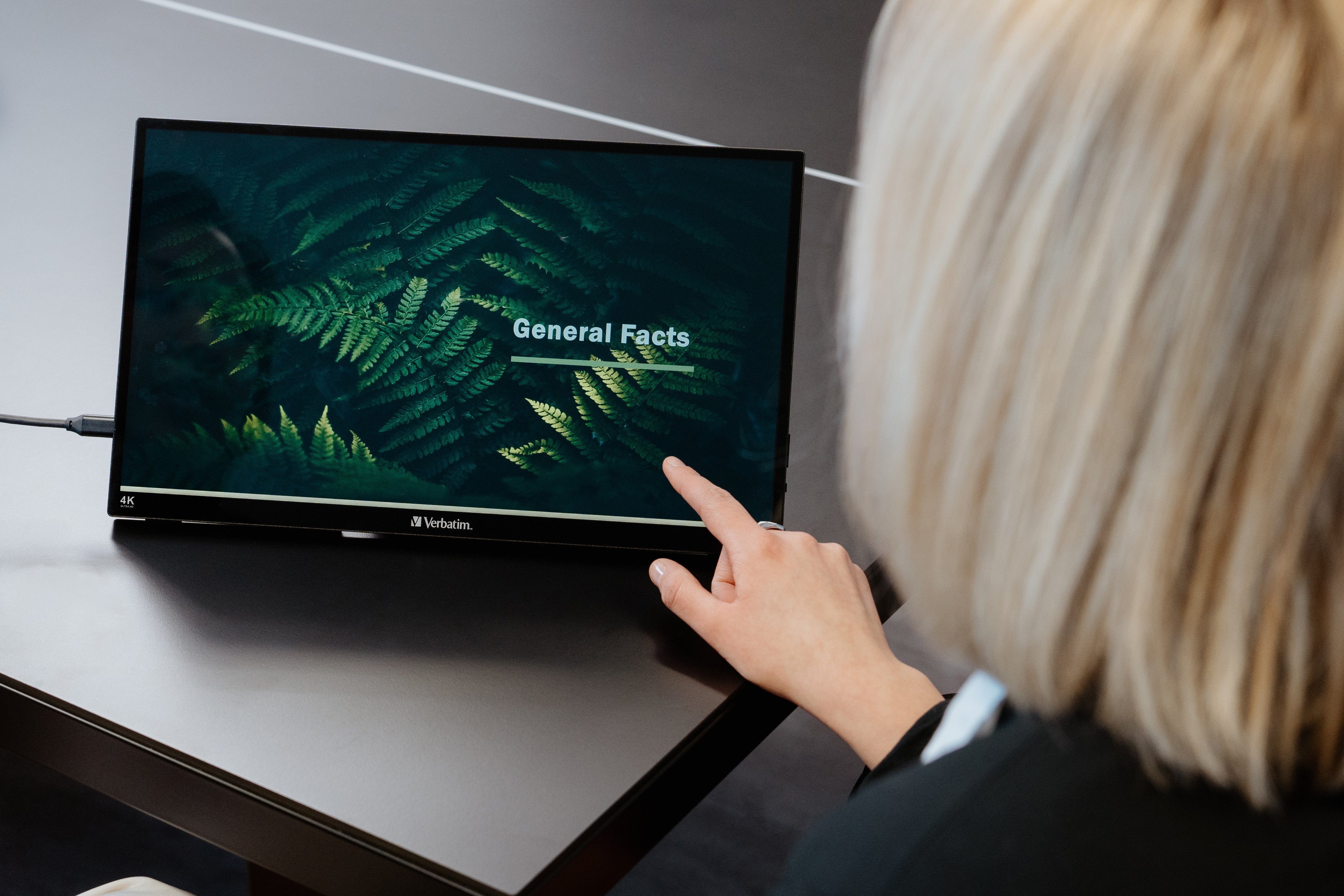 EAN 0023942322115 - Verbatim 32238 pantalla para PC 39,6 cm (15.6") 3840 x 2160 Pixeles 4K Ultra HD LCD Pantalla táctil Negro imagen 2