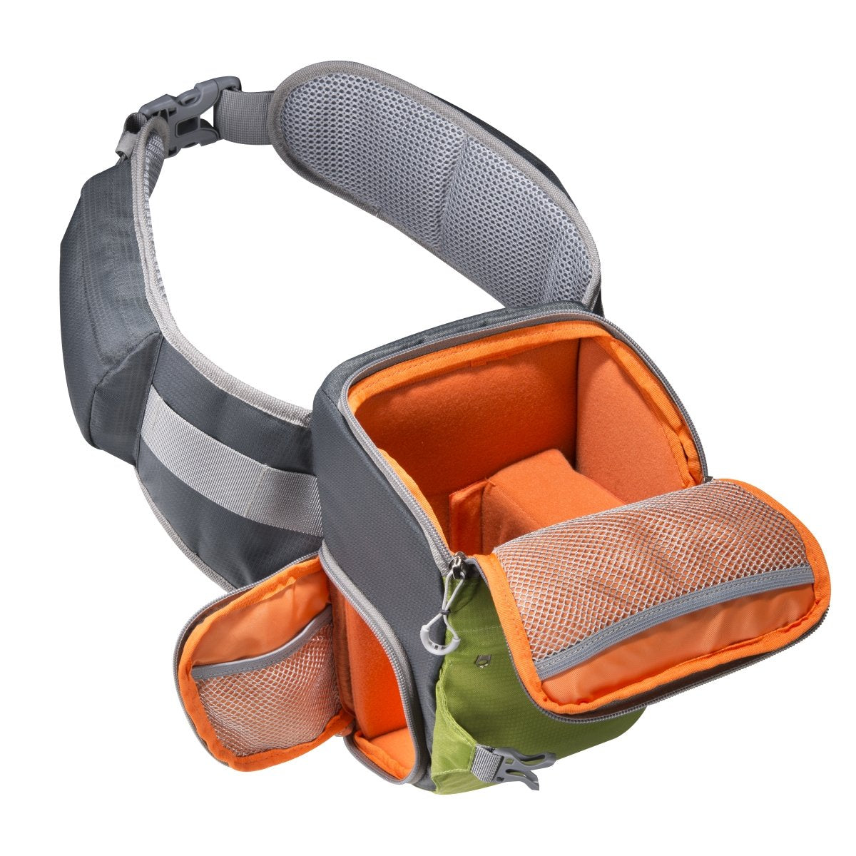 Mantona 20584 Estuche Para Cámara Fotográfica Estuche Con Correa De Transporte Verde, Gris