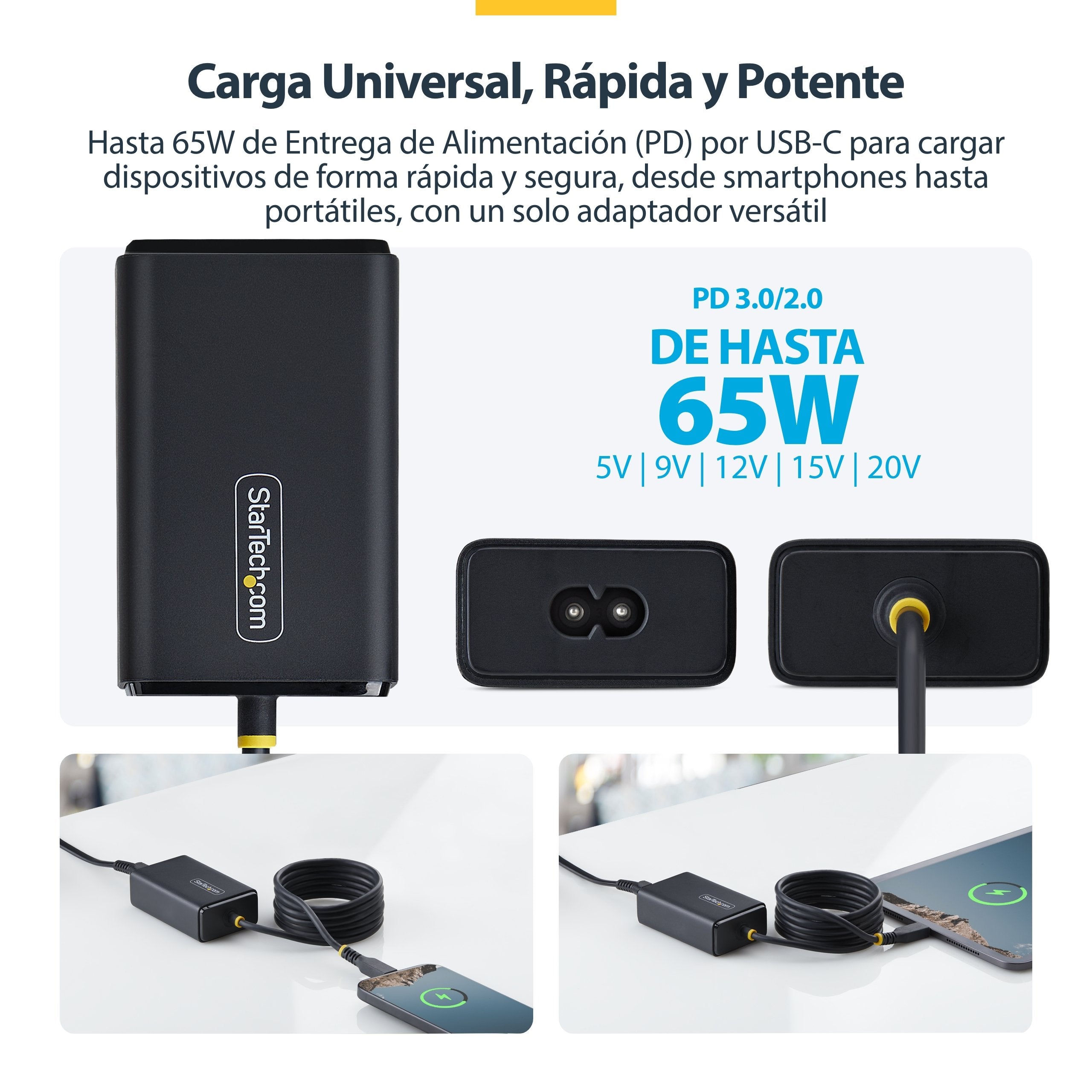 EAN 0065030921992 - StarTech.com 165LE-USB-C-CHARGER adaptador e inversor de corriente Interior Negro imagen 8