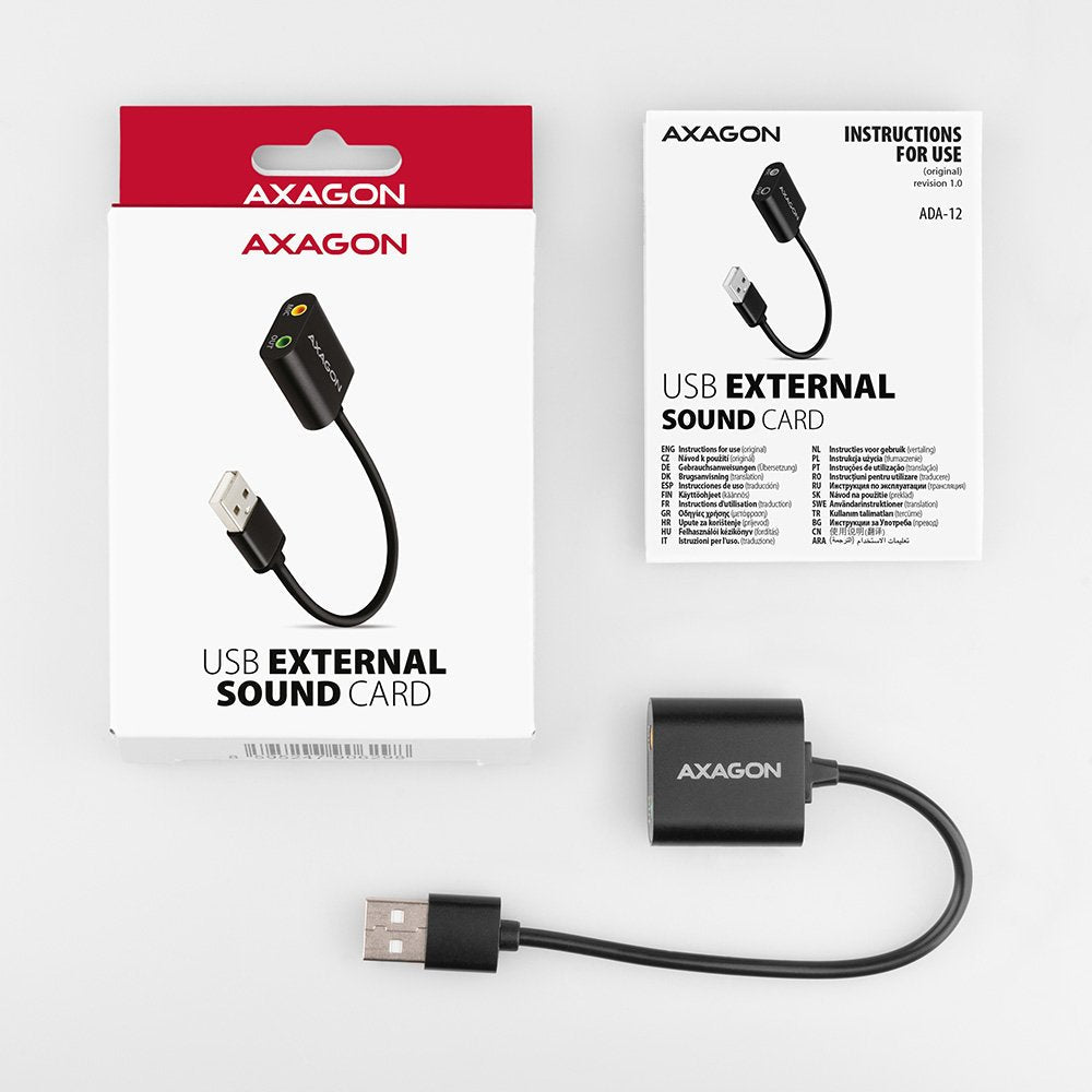 EAN 8595247906298 - Axagon ADA-12 USB 2.0 Stereo Audio Mini-Adapter 15 cm Kabellänge - Kabel - Audio/Multimedia 2.0 canales imagen 5
