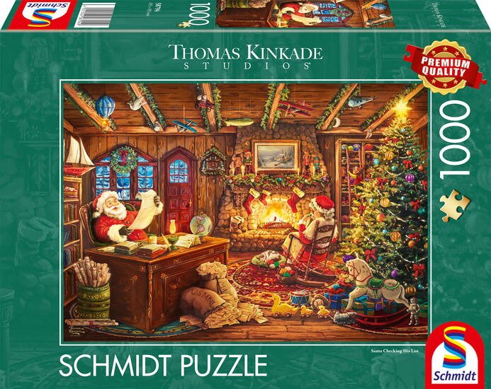 Schmidt Juegos Thomas Kinkade Studios: Santa Prüft La Wunschliste 1000 Piezas) 58794