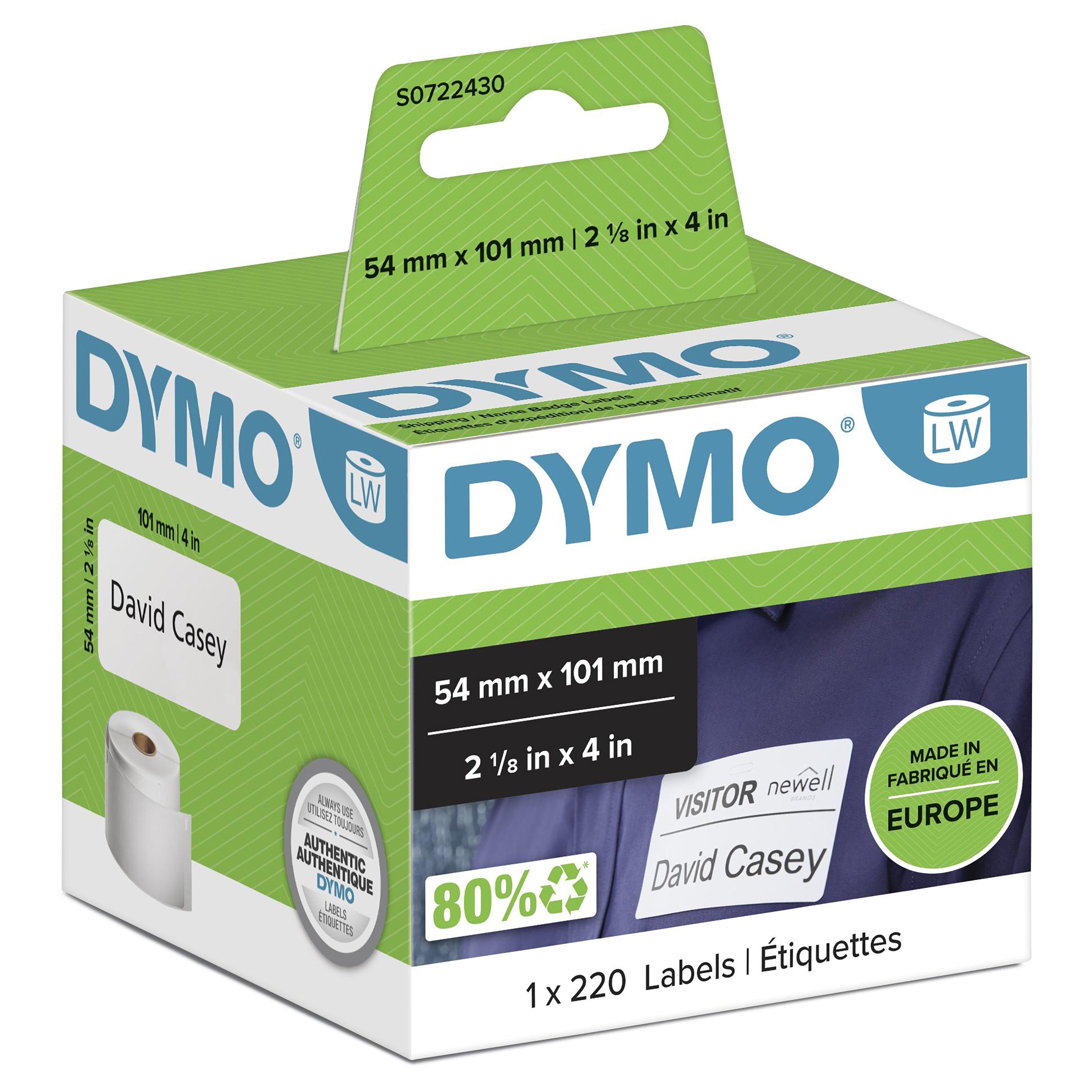 EAN 5411313990141 - DYMO LW - Shipping / Name Badge Labels - 54 x 101 mm - S0722430 Blanco Etiqueta para impresora autoadhesi imagen 1