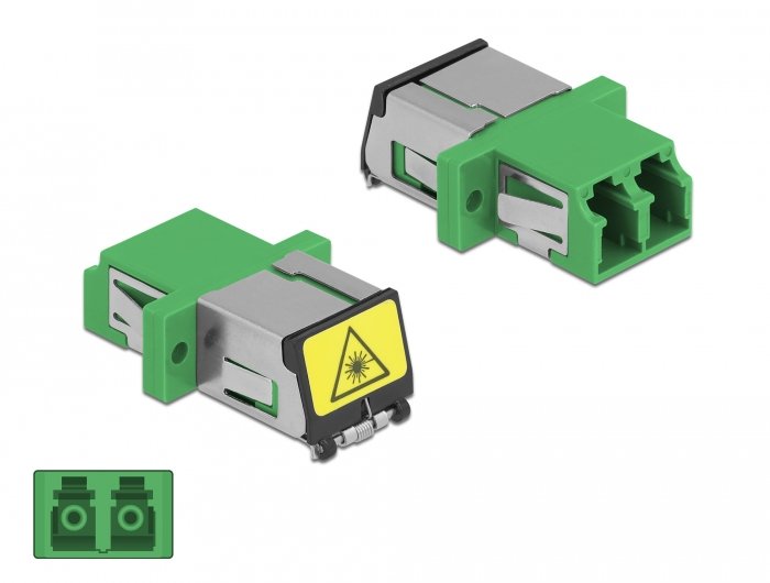 Lwl Kupplung Mit Laserschutzklappe Lc Duplex Buchse Zu Lc Duplex Buchse Singlemode Grün