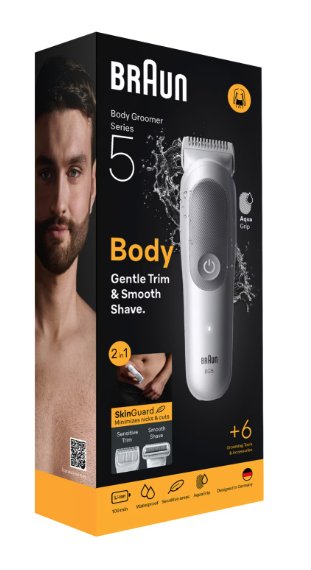Braun Bg 5550, Cortapelo Corporales Impermeables Para Hombre + Accesorios