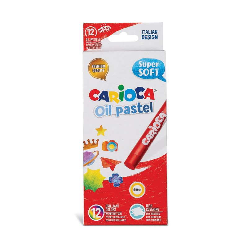 Carioca 43277 Pastel Pastel Al Óleo Negro, Azul, Marrón, Verde, Naranja, Rosa, Rojo, Rosa, Violeta, Blanco, Amarillo 12 Pieza(S)