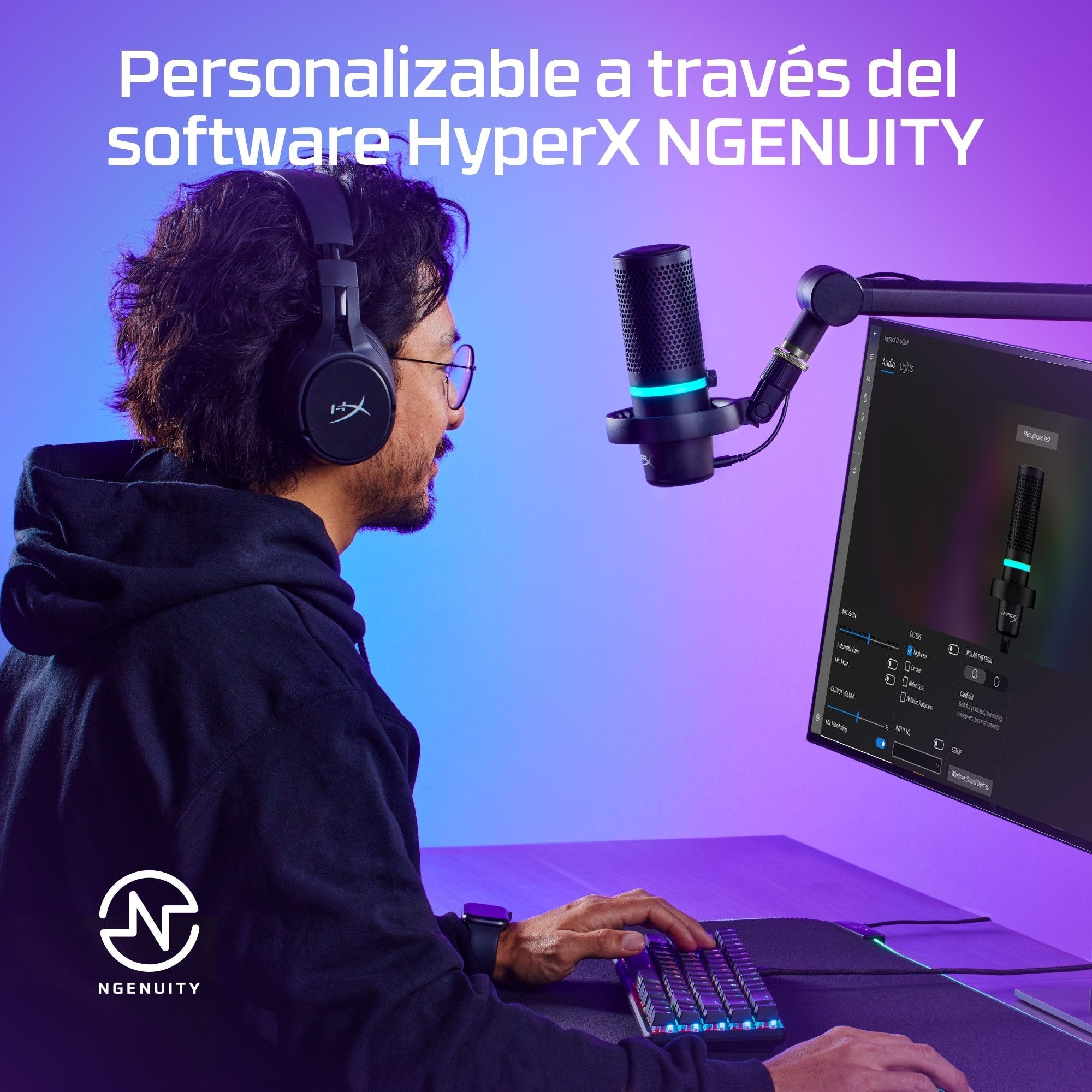 EAN 0196188046449 - HyperX DuoCast - USB Microphone (Black) - RGB Lighting Micrófono para videoconsola imagen 10
