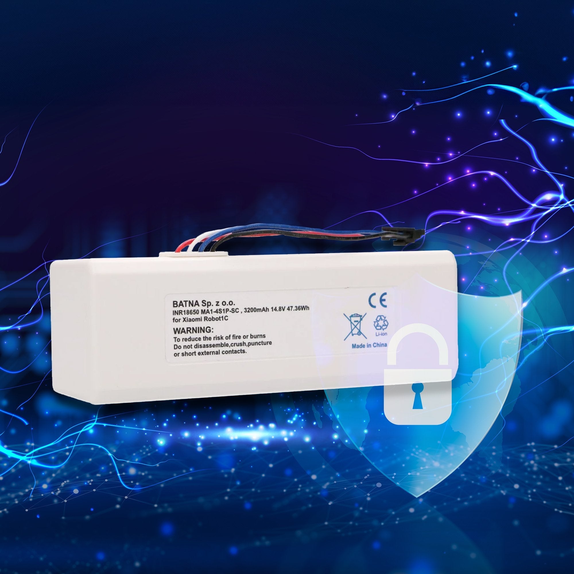 Bateria Xiaomi Robot 1c Inr18650 Ma1-4s1p-Sc, 3200mah, 47.36wh